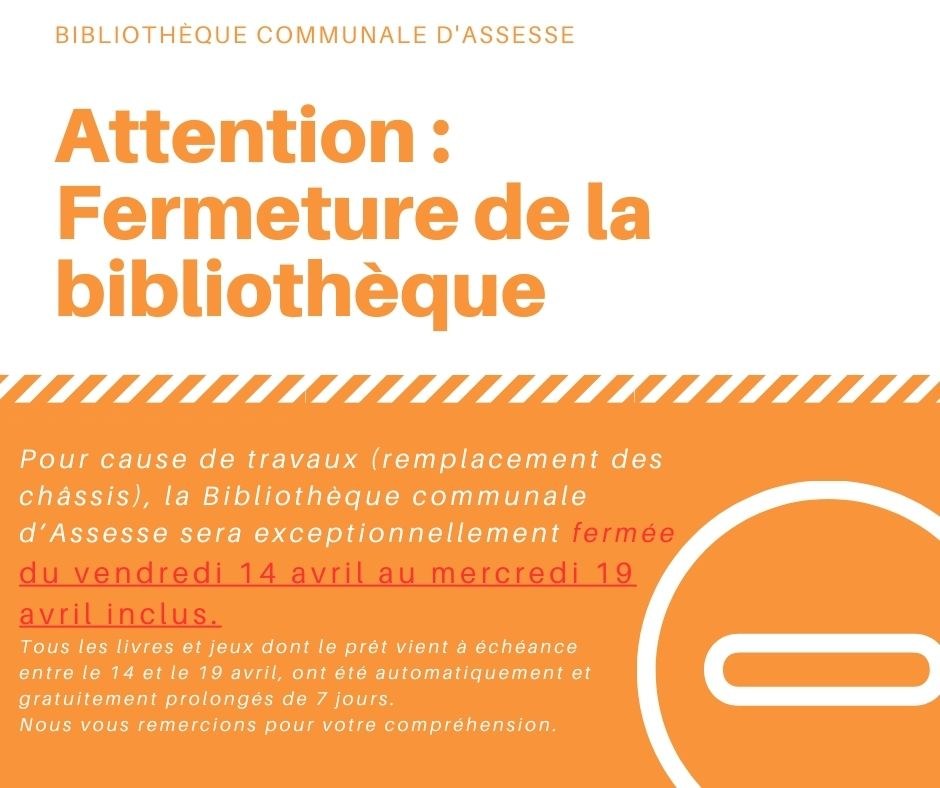 Fermeture de la bibliothèque