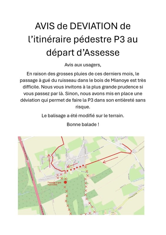 AVIS de DEVIATION de la P3