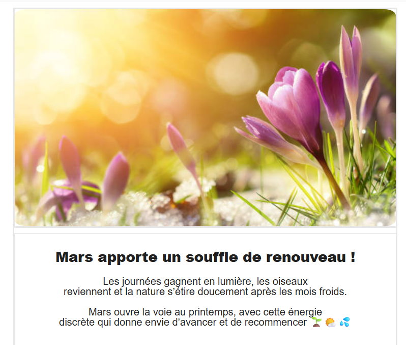 Newsletter de mars 26